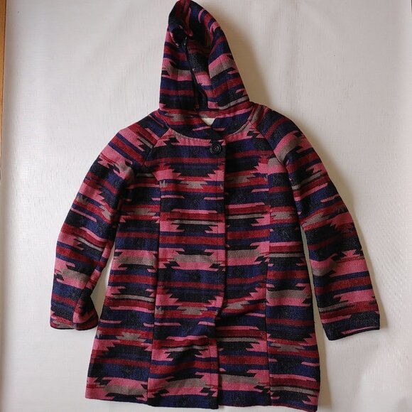 Anthropologie Tabitha Leona Aztec Wool Hooded Wrap Jacket Women's Size Small - Picture 5 of 8